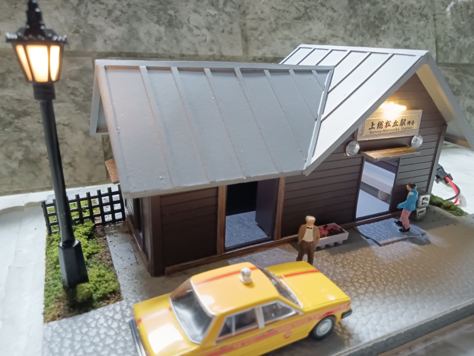 HOゲージ 駅舎 夜景 木造駅舎ストラクチャー 1|80 2 Lサイズ