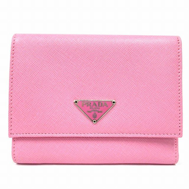 極美品 プラダ PRADA 財布 三つ折り ミニ コンパクト サフィアーノ 