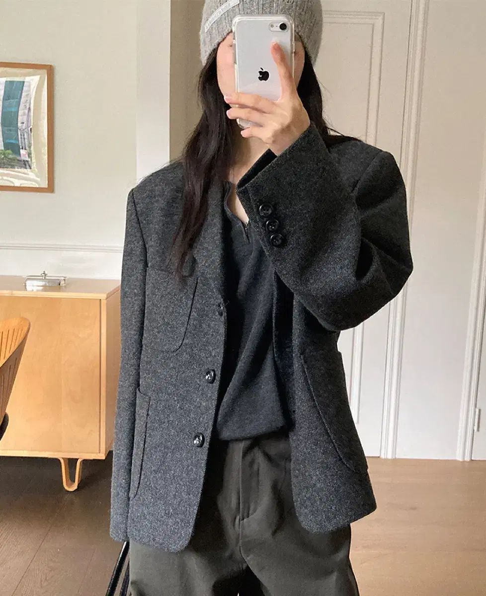 メイビーベイビー Downtown Jacket チャコール