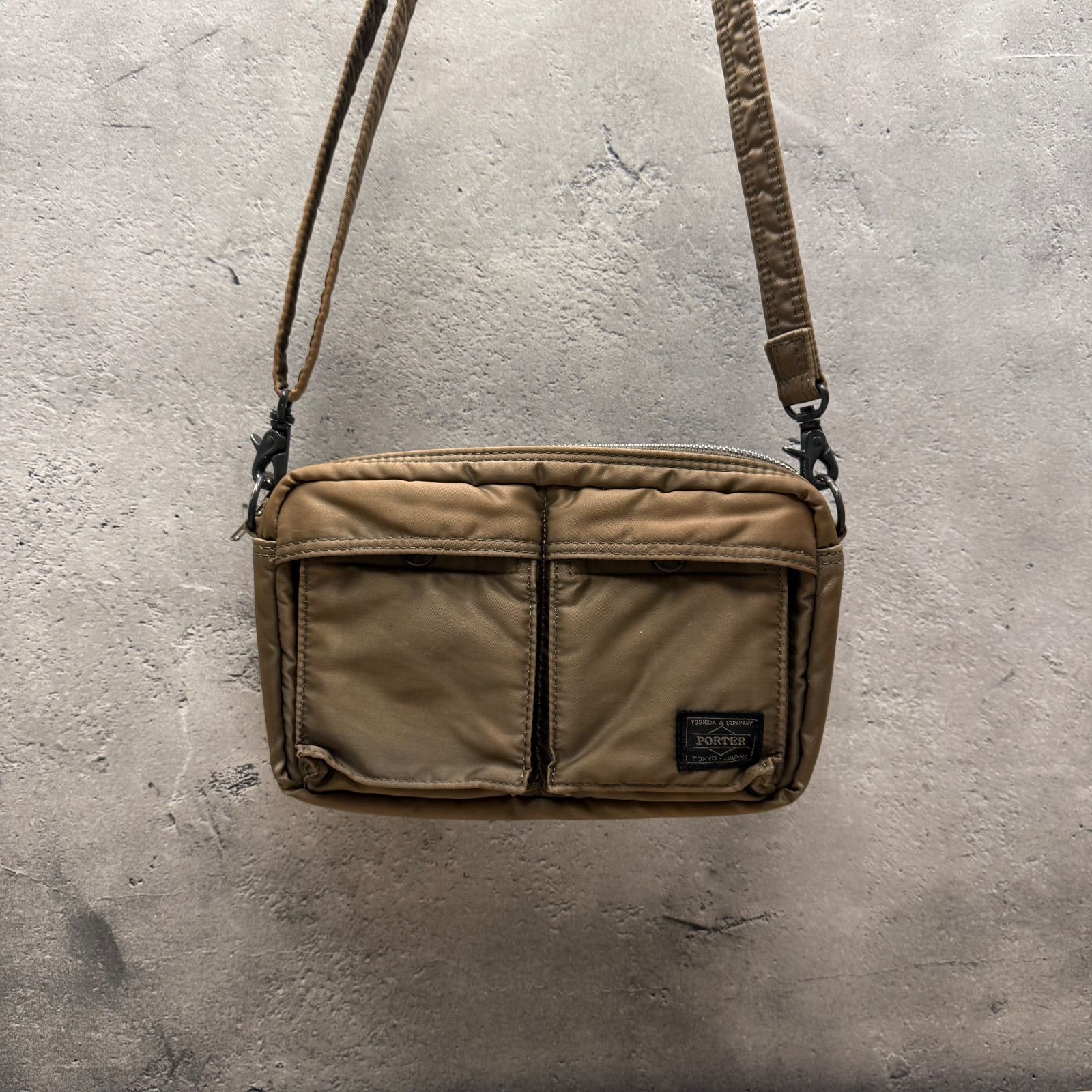 ✨PORTER タンカー ショルダーバッグ シルバーグレー 焼けあり ミニ 