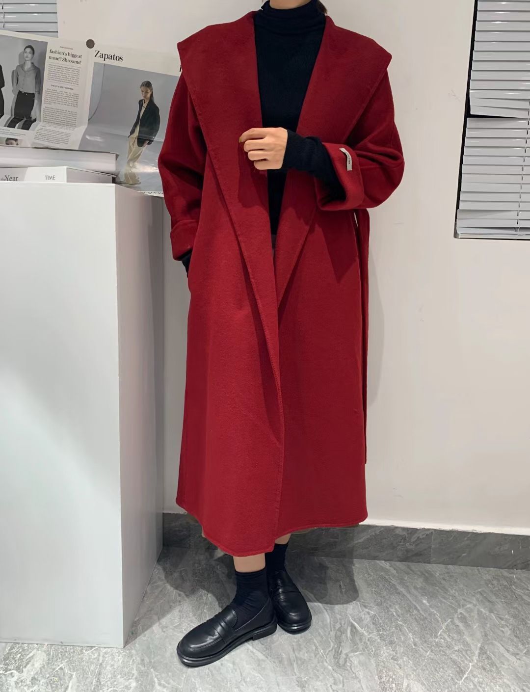 チェスターコート レディース ロングコート ウールコート ジャケット ウール 長袖 ベルト付き コート アウター カジュアル シンプル 体型カバー 春 秋 冬 ゆったり 通勤 通学 結婚式 上品 ビジネス nuanta 09