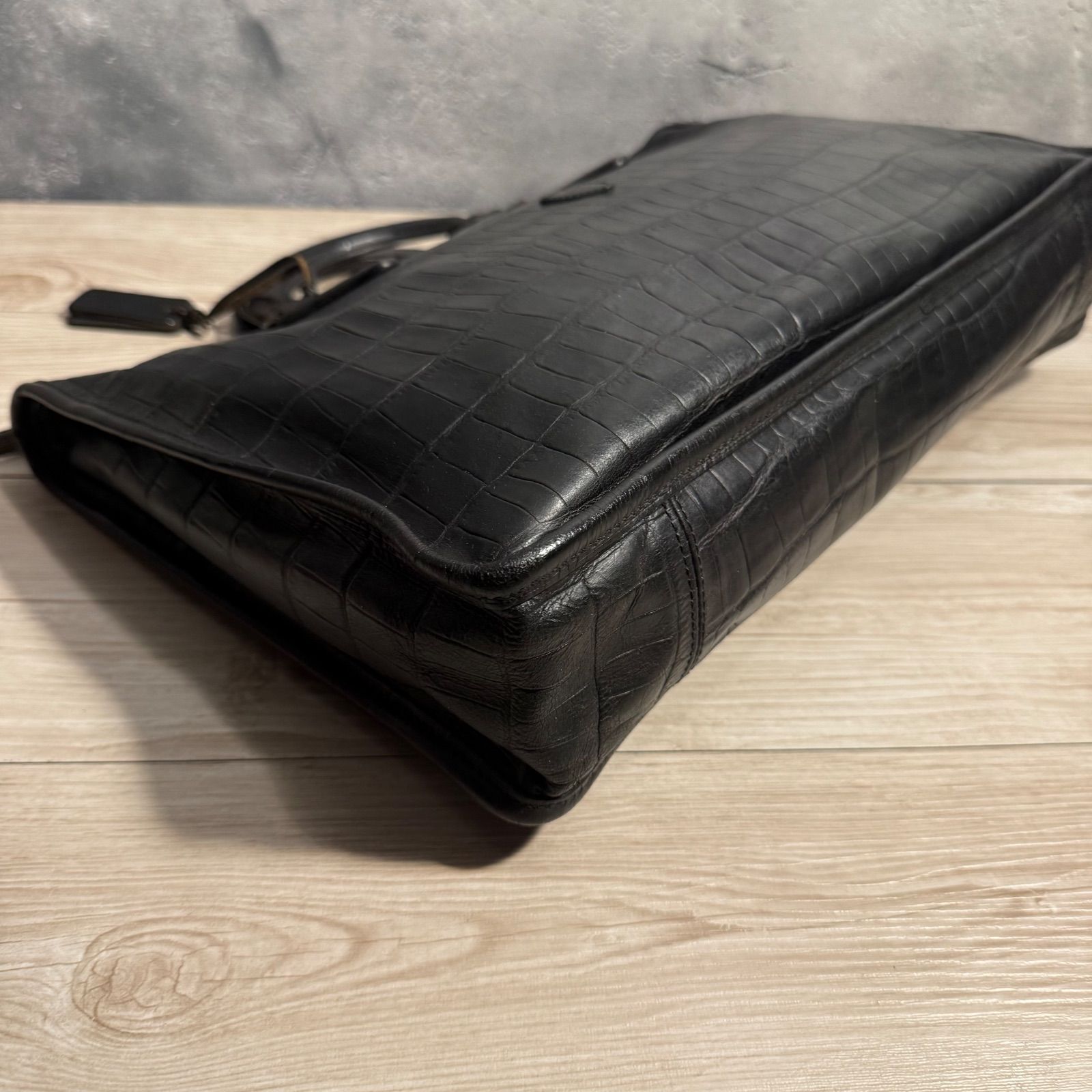 ✨Felisi 9841 フェリージ クロコ型押し ビジネスバッグ ブラック