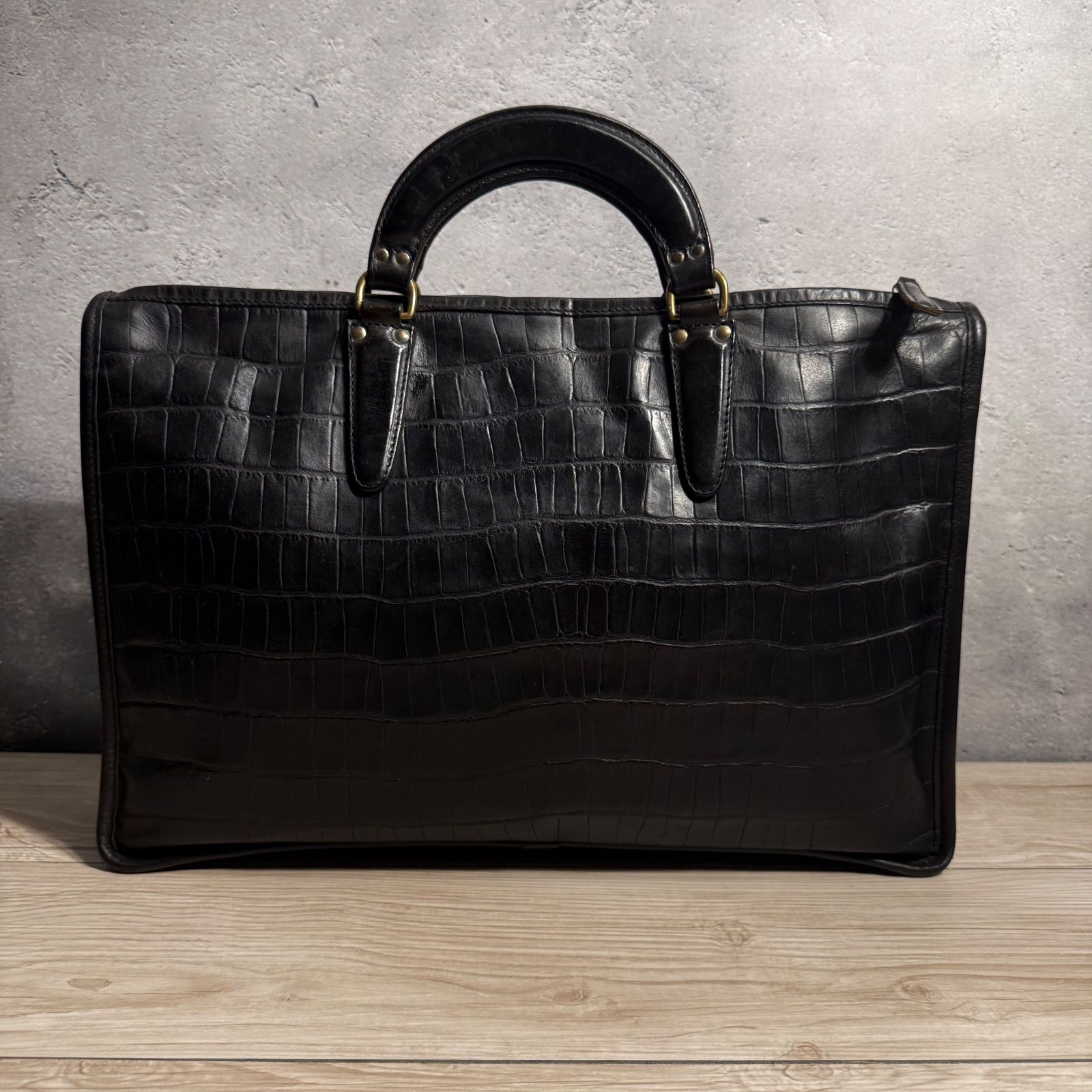 ✨Felisi 9841 フェリージ クロコ型押し ビジネスバッグ ブラック