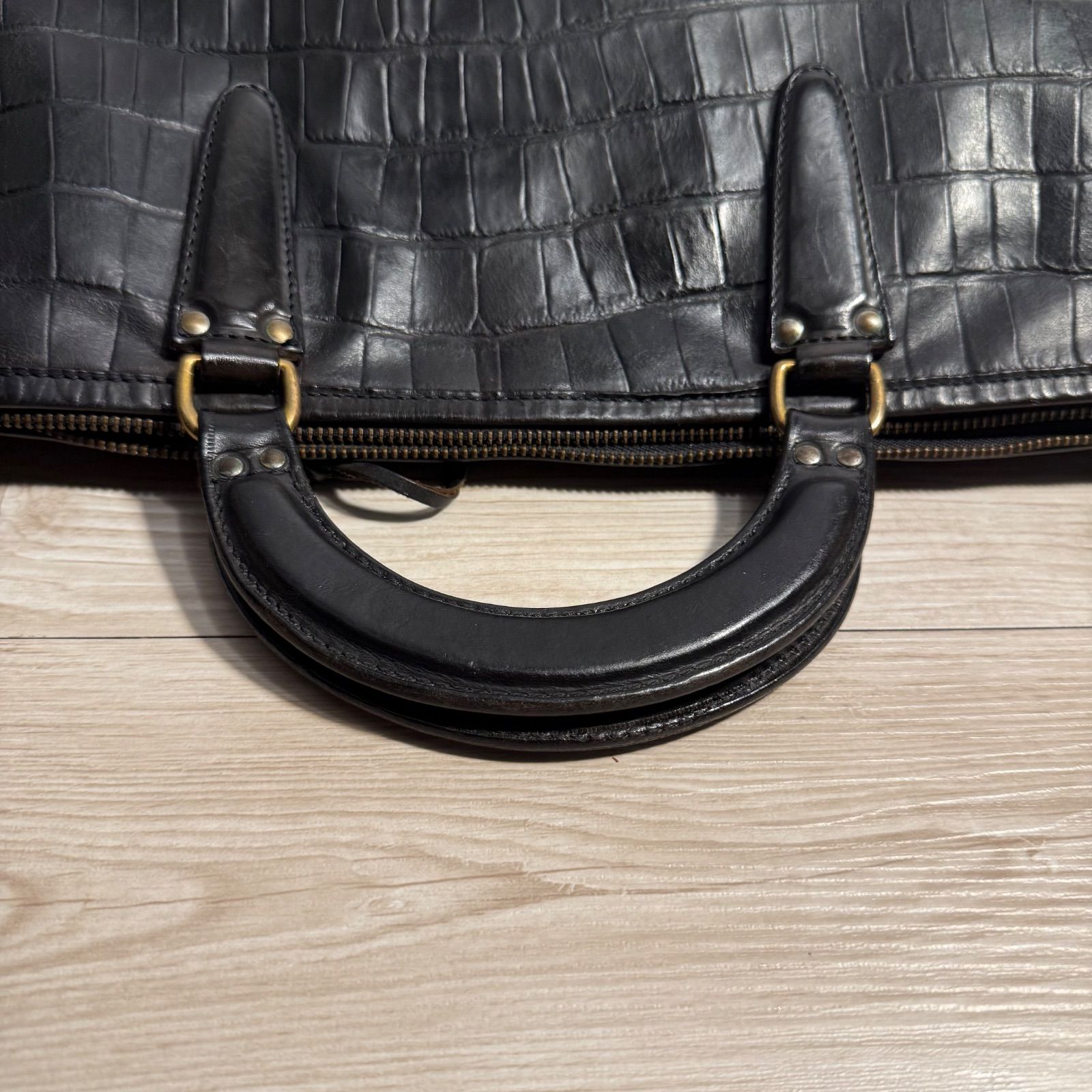 ✨Felisi 9841 フェリージ クロコ型押し ビジネスバッグ ブラック