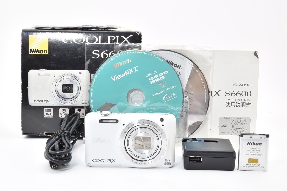 極美品 ｜Nikon COOLPIX S6600 WH ナチュラルホワイト クールピクス