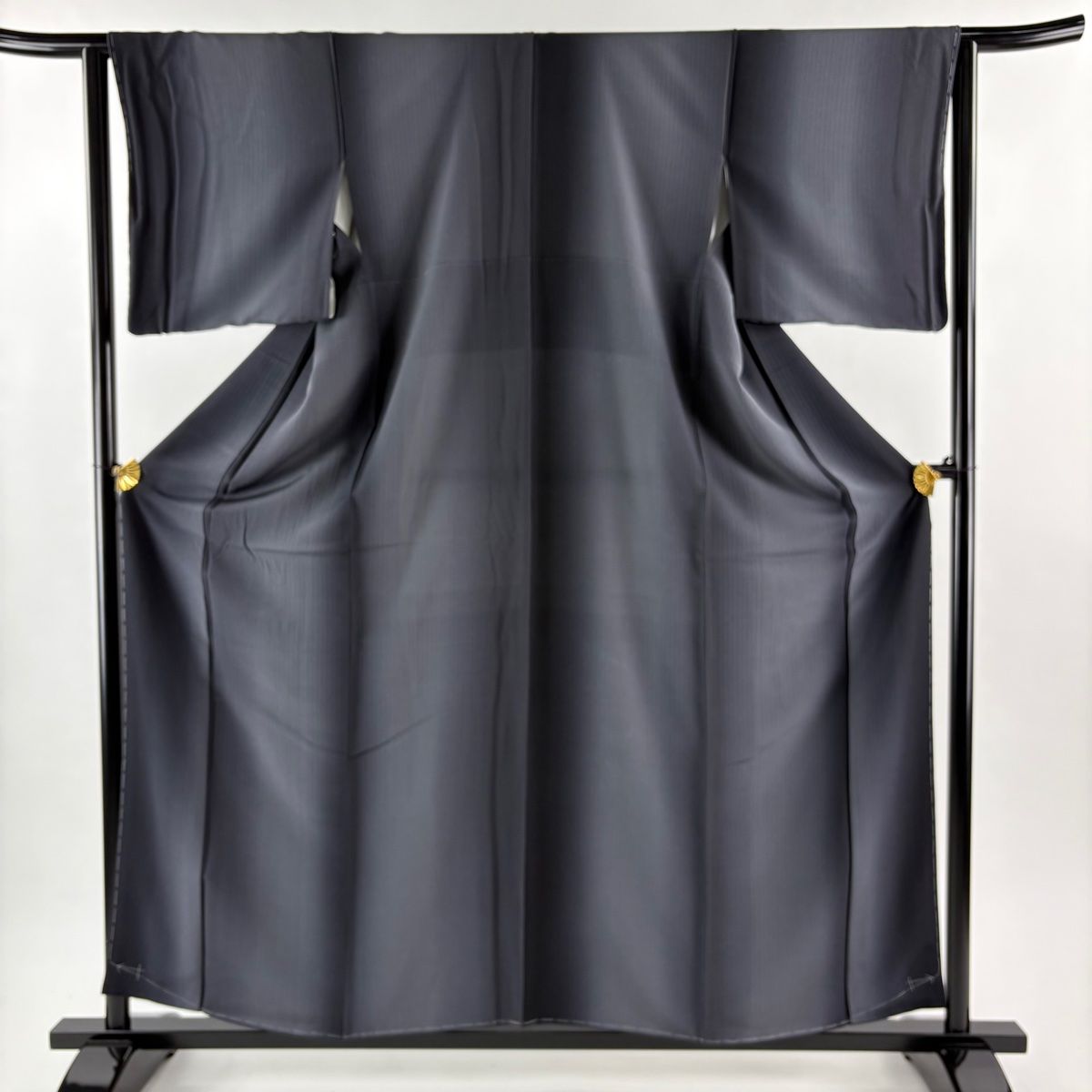 小紋 身丈159cm 裄丈62.5cm S 袷 名古屋帯セット 縦縞 ぼかし 墨色