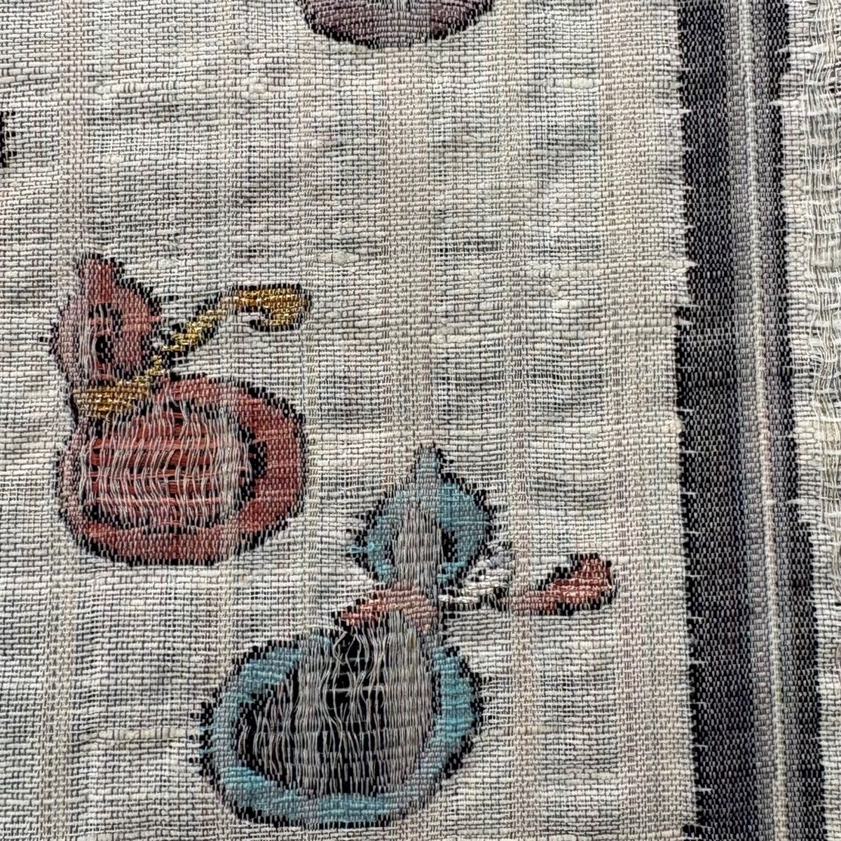 小紋 身丈159cm 裄丈62.5cm S 袷 名古屋帯セット 縦縞 ぼかし 墨色