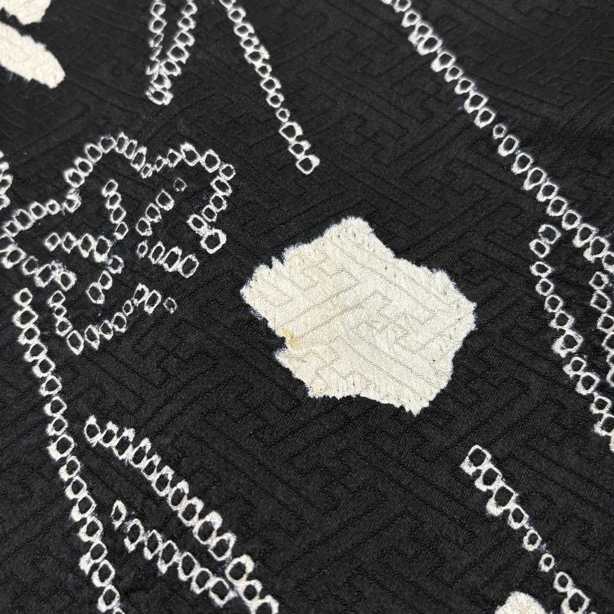 訪問着 身丈160.5cm 裄丈64cm M 袷 桜 流水 総絞り 黒 正絹 秀品