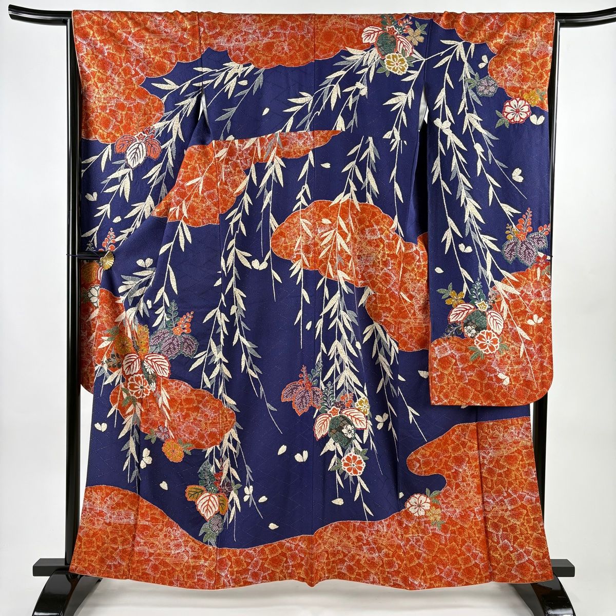 美品】 振袖 身丈161cm 裄丈65cm コレクション M 袷 草花 雲文 金通し