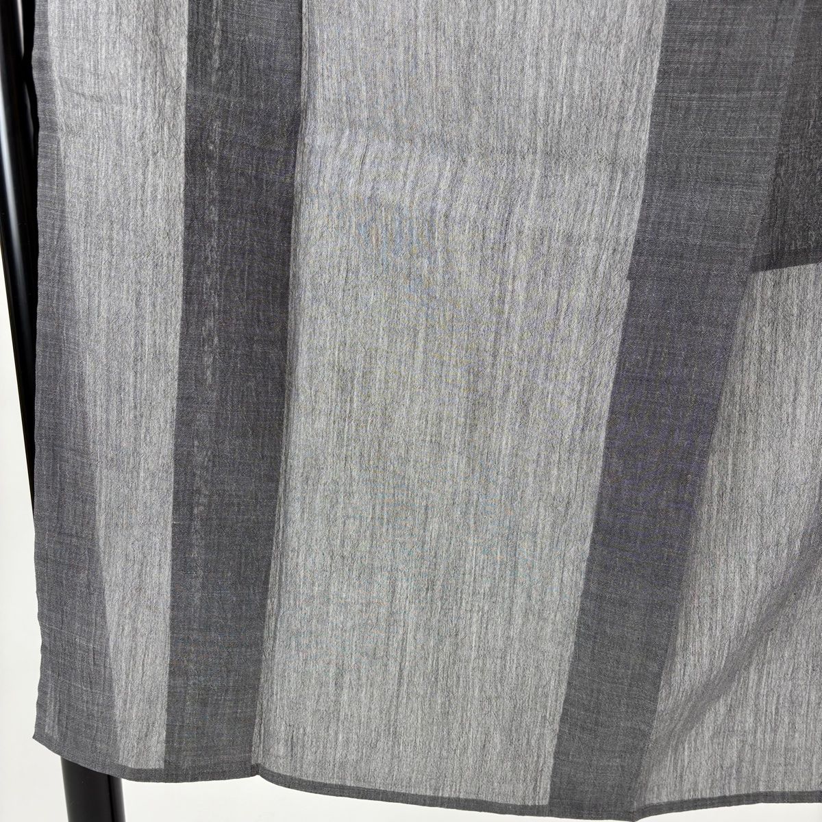 男着物 身丈142 cm 裄丈68 5 M 薄物 小千谷ちぢみ 紬 証紙 灰色 麻