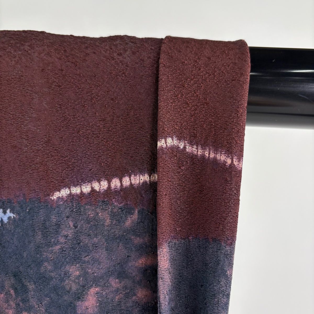  道行 身丈123 5 cm 裄丈67 L 和装コート 千代田衿 辻が花柄 絞り えんじ色 正絹 羽織 着物 浴衣