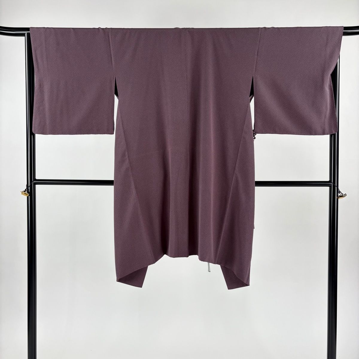 道中着 身丈104 cm 裄丈67 M 和装コート 着物衿 幾何学模様 紫 正絹