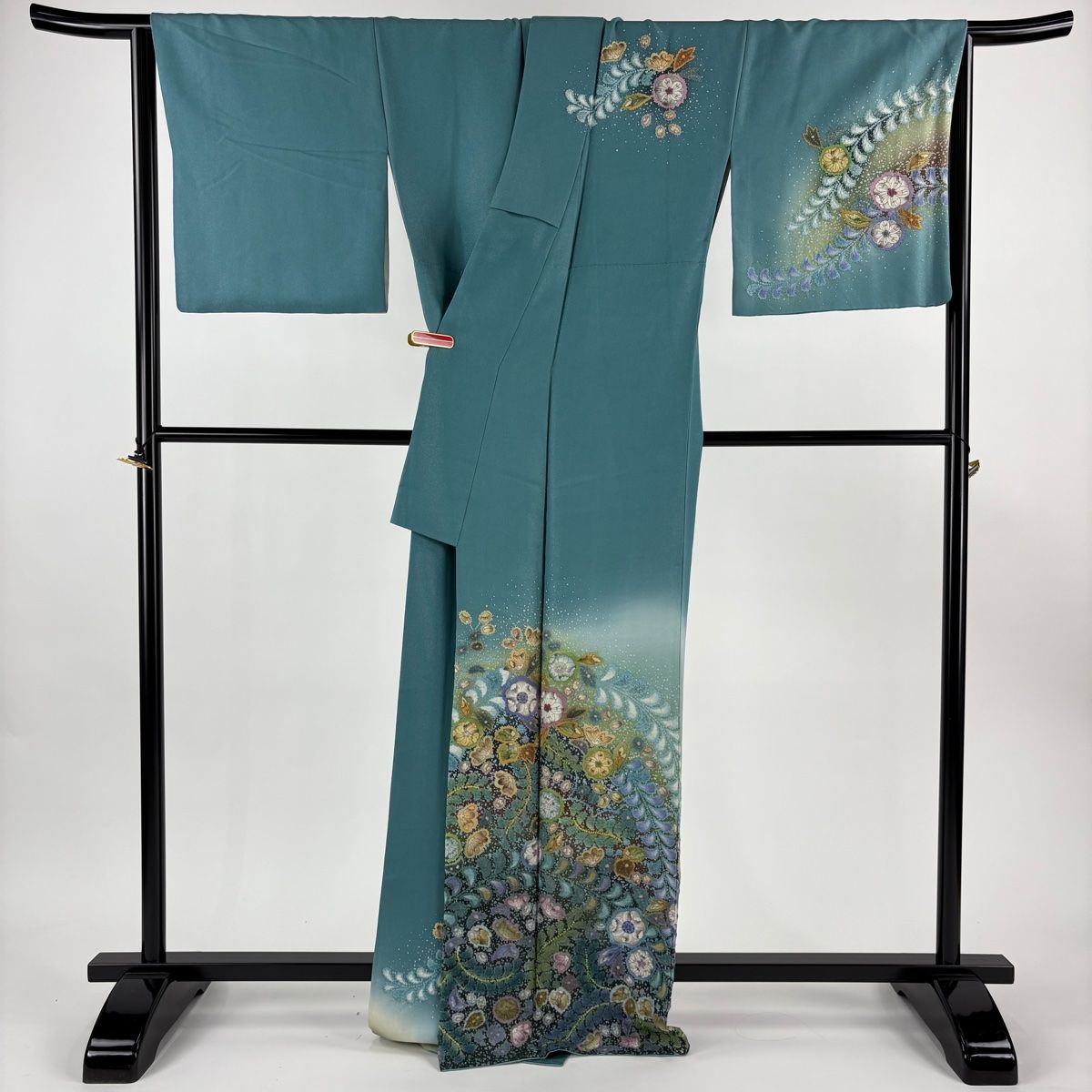 訪問着 身丈167.5cm 裄丈68cm L 袷 吉乃一廉 落款 辻が花 銀通し