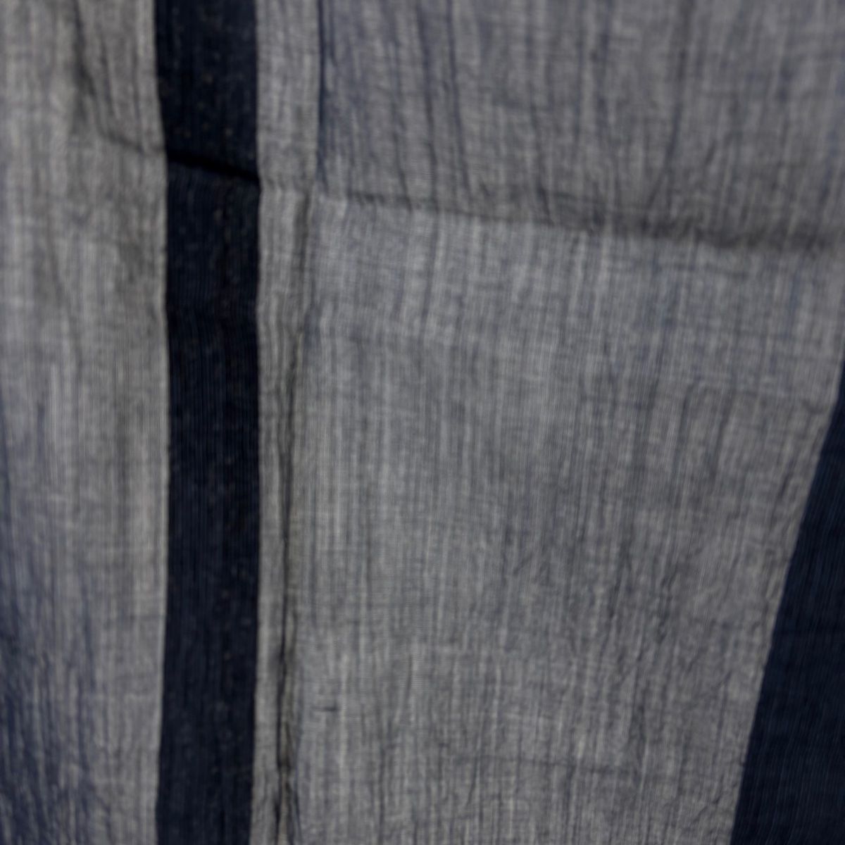  男着物 身丈141 5 cm 裄丈68 M 薄物 小千谷ちぢみ 紬 証紙 縦縞 紺色 麻 着物 着物 浴衣