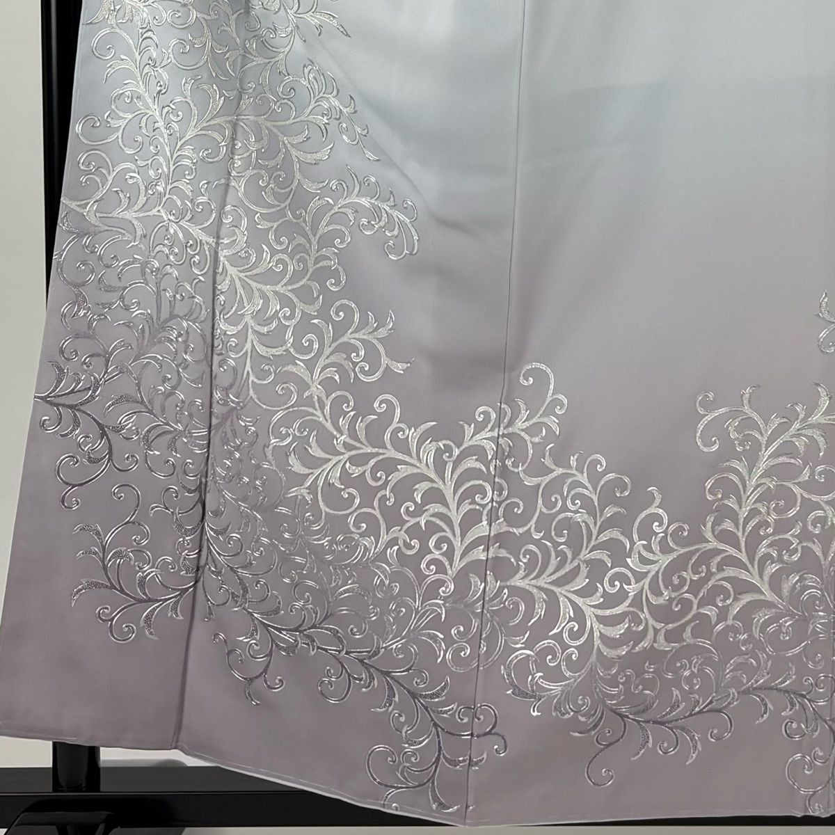 訪問着 身丈159 5 cm 裄丈65 M 袷 和田光正 落款 唐草 銀彩 ぼかし 水色 正絹