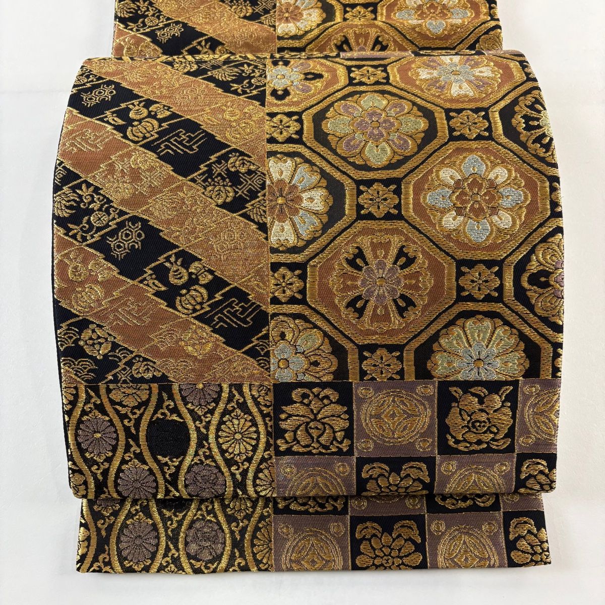 袋帯 秀品 蜀江華文 草花 金糸 箔 黒 全通 正絹 【中古】 - メルカリ