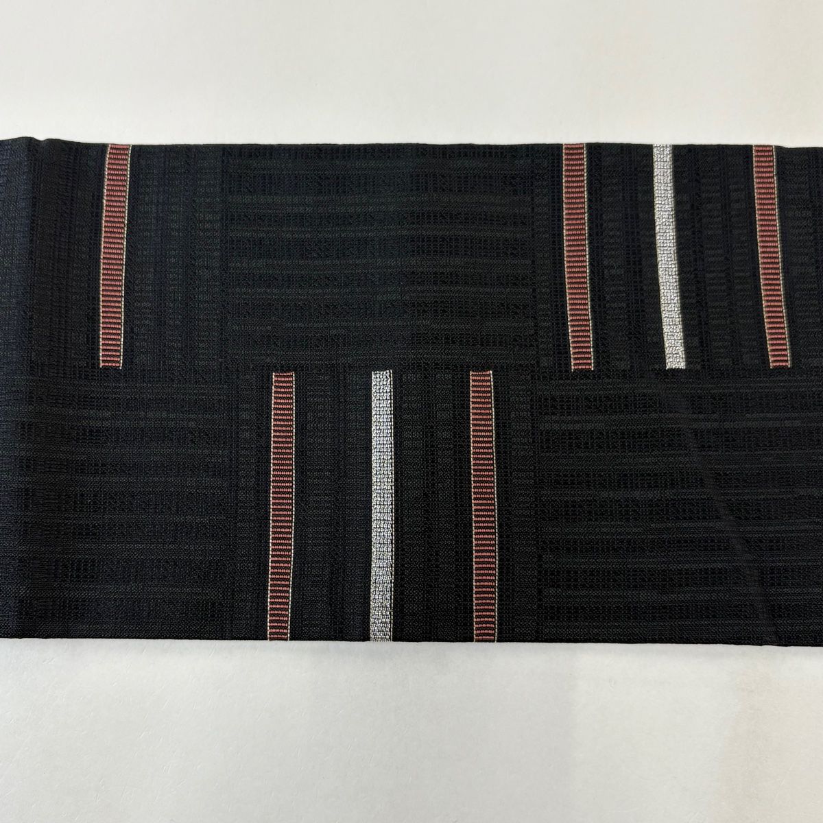 美品】 名古屋帯 秀品 縞 幾何学 箔 黒 正絹 【中古】 - メルカリ