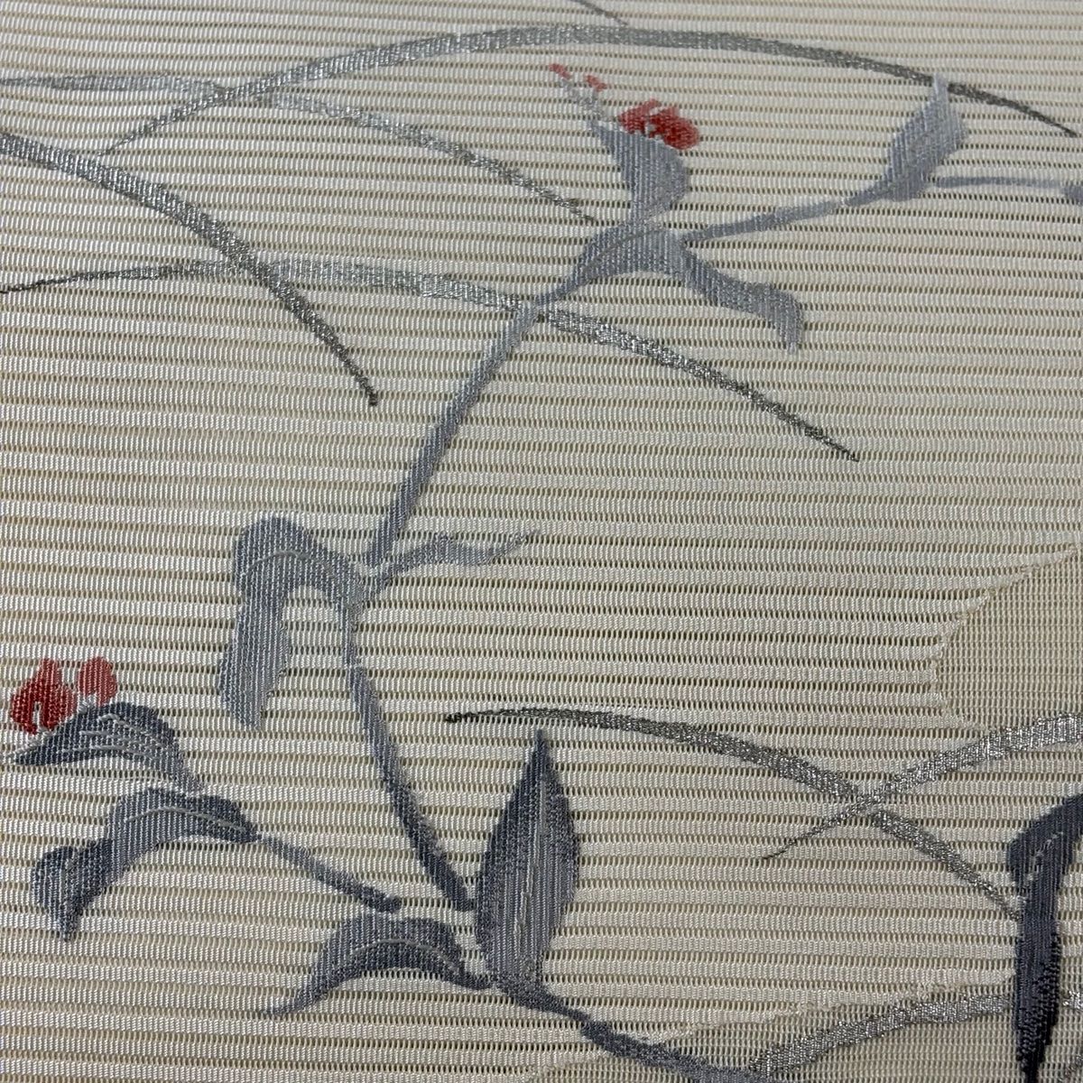 名古屋帯 秀品 河村織物 落款 夏帯 絽 八寸名古屋帯 松葉仕立て 手おり 