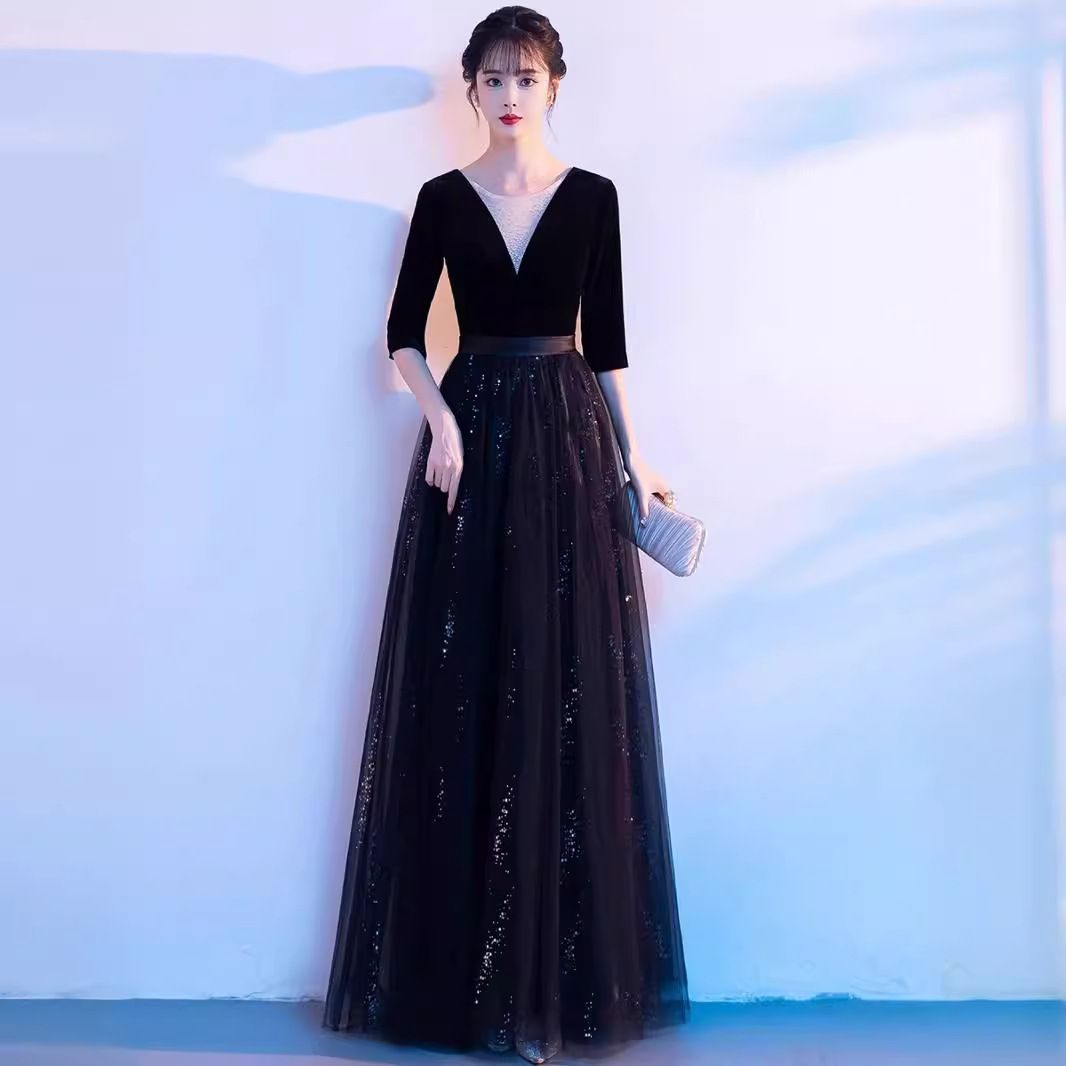 ドレス パーティードレス 大人 レディース ピアノ 発表会 ロングドレス 演奏会 結婚式 母親 合唱ドレス カクテルドレス 秋 冬