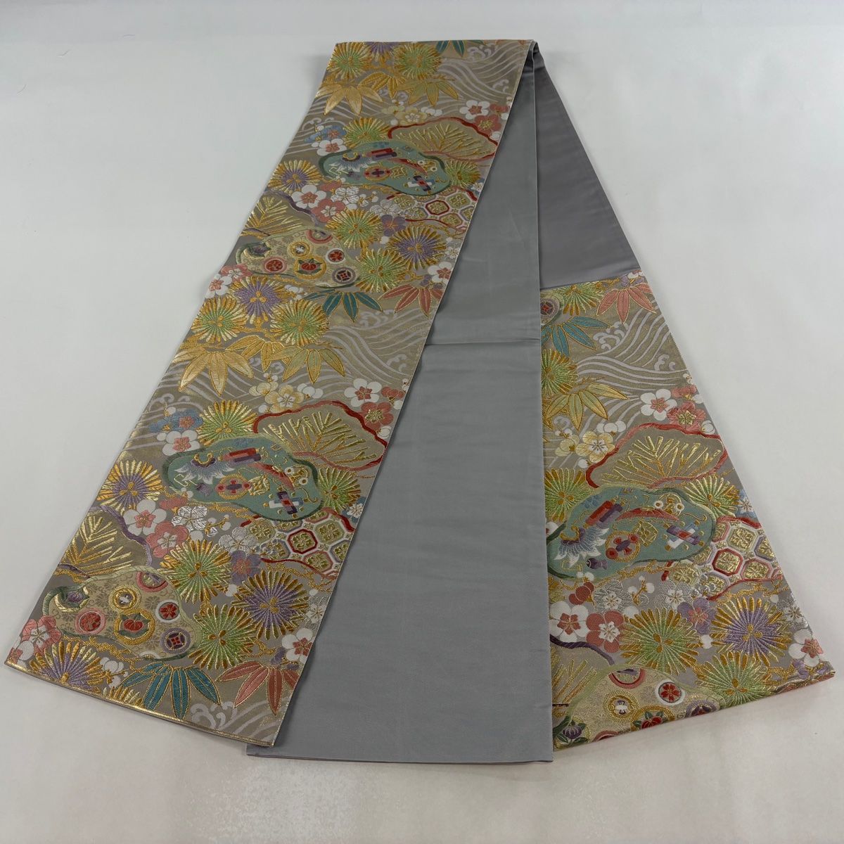 袋帯 秀品 松竹梅 宝尽くし 金糸 唐織 金色 六通 正絹 【中古】 - メルカリ