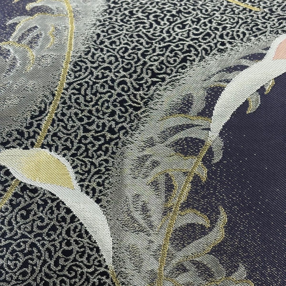 袋帯 秀品 沙羅 カラー 葉柄 金銀糸 紫 六通 正絹 【中古】 - メルカリ