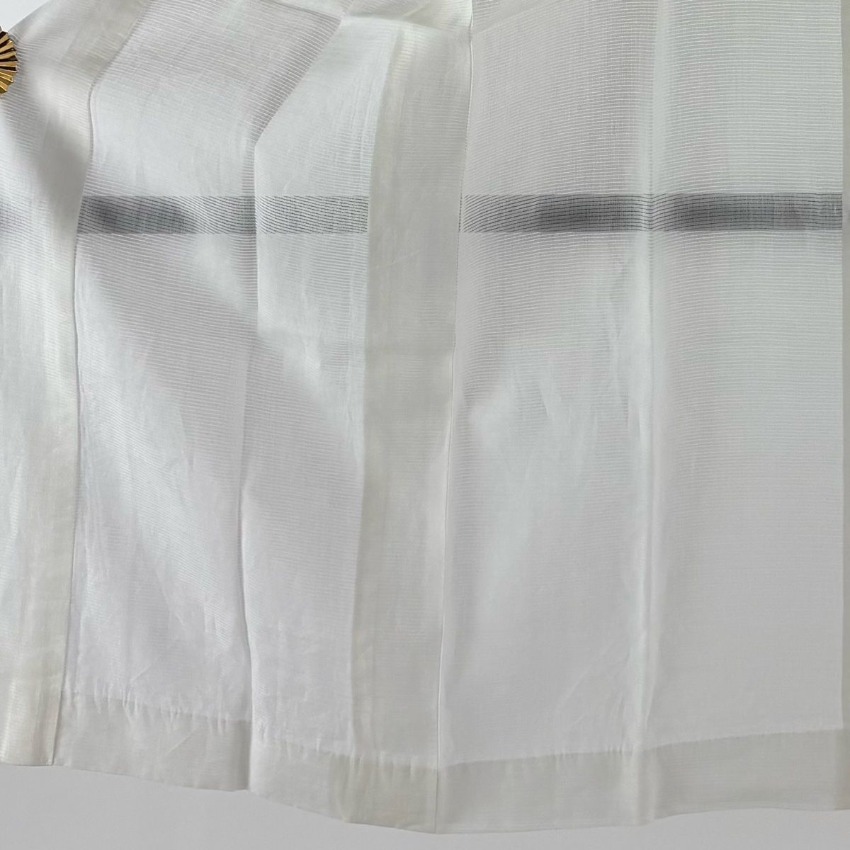 長襦袢 身丈114 cm 裄丈60.5 S 夏物 絽 証紙 灰白 麻 秀品