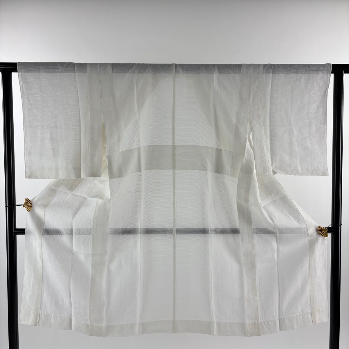 長襦袢 身丈114 cm 裄丈60 5 S 夏物 絽 証紙 灰白 麻 秀品