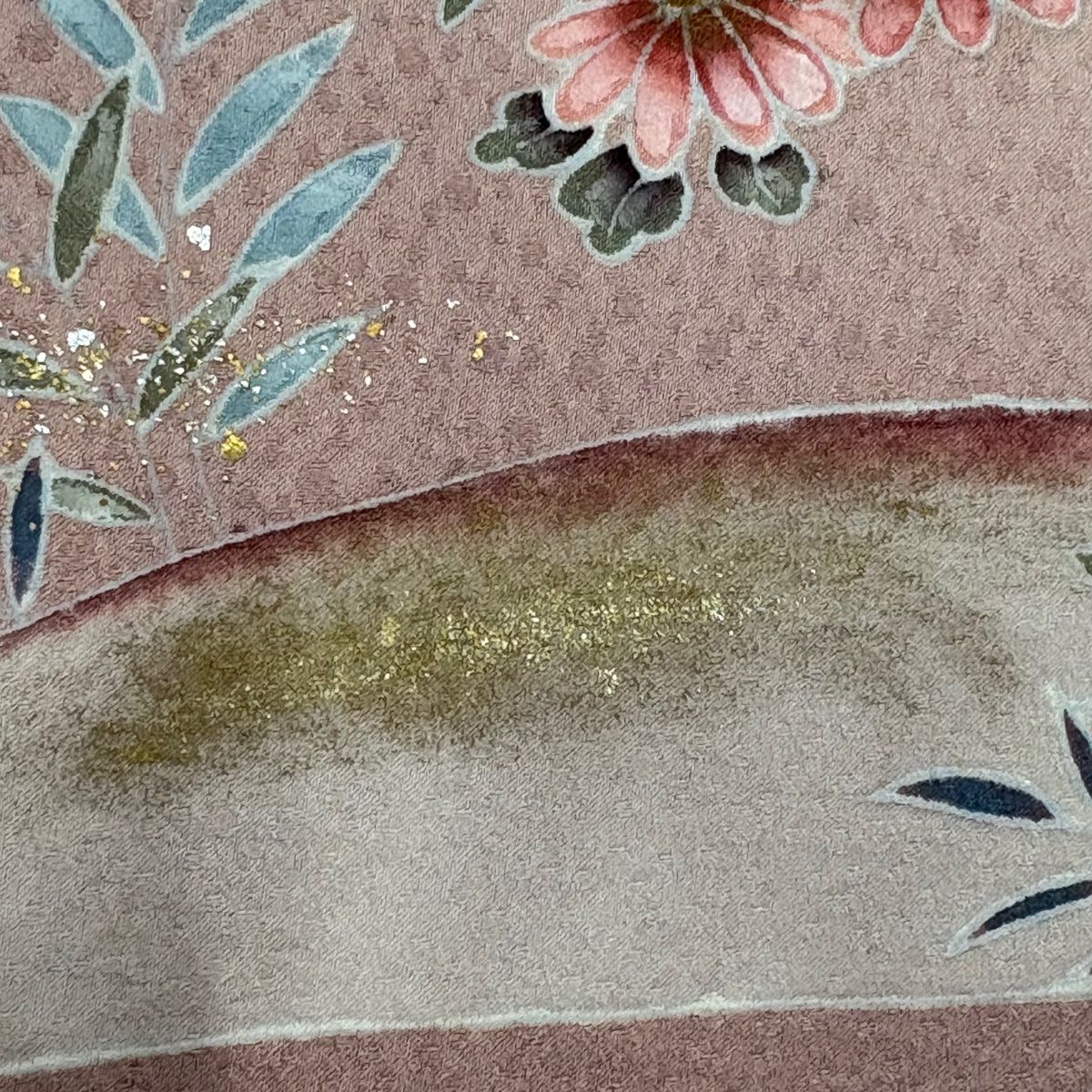  訪問着 身丈162 5 cm 裄丈64 M 袷 水車 花鳥 金銀彩 ぼかし ピンク 正絹 秀品 訪問着 付け下げ 着物