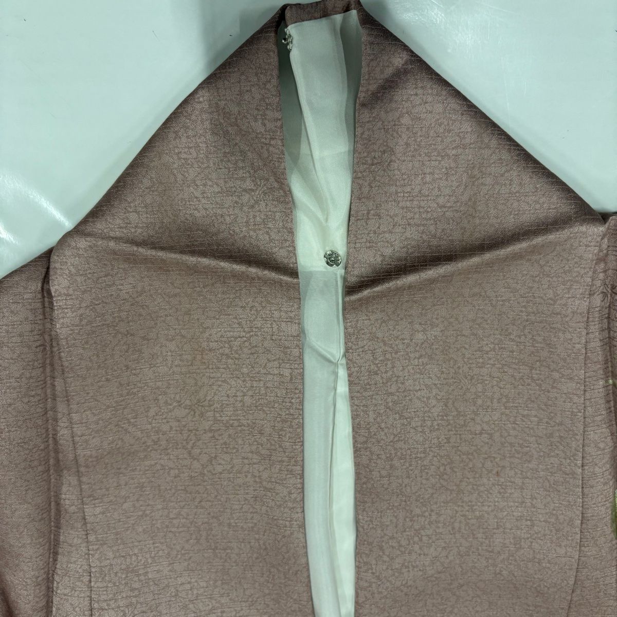  訪問着 身丈156 cm 裄丈62 5 S 袷 秋草 流水 刺繍 金糸 薄小豆 正絹 秀品 訪問着 付け下げ 着物