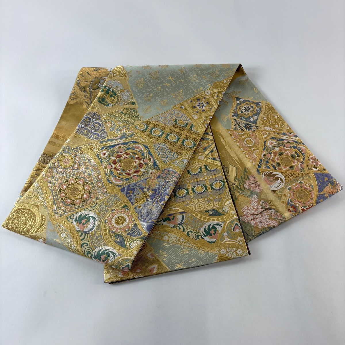 絹 正絹 筑前博多 小袋帯 半幅帯