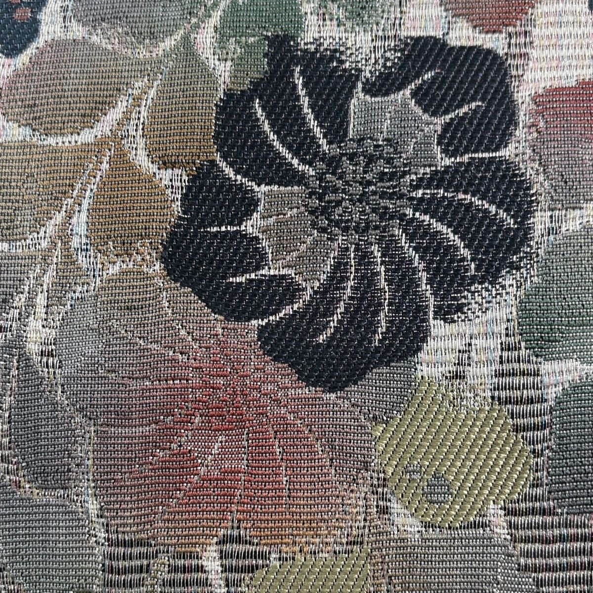 美品】 袋帯 名品 落款 夢さんが 辻が花 銀糸 灰色 六通 正絹 【中古