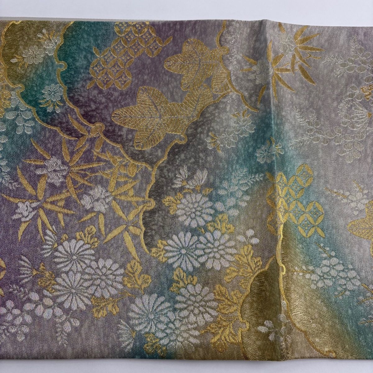 ハレの日に 宝尽くしと雪持ち松竹梅柄 唐織の袋帯 ハレの日に 宝尽くし