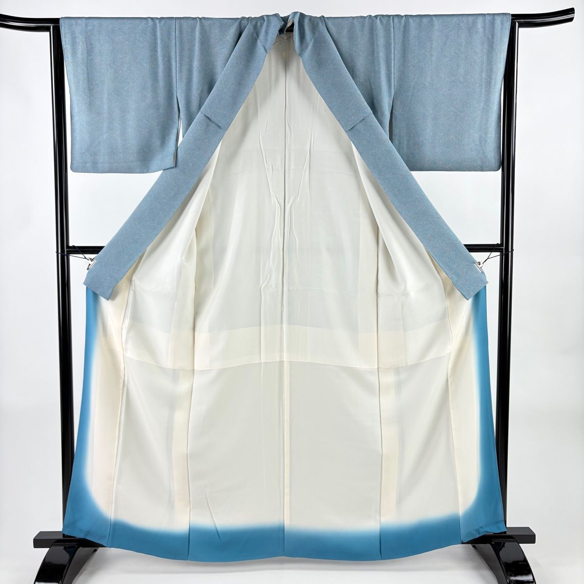 美品】 江戸小紋 身丈160.5cm 裄丈64cm M 袷 鮫文 青緑 正絹 名品 一つ