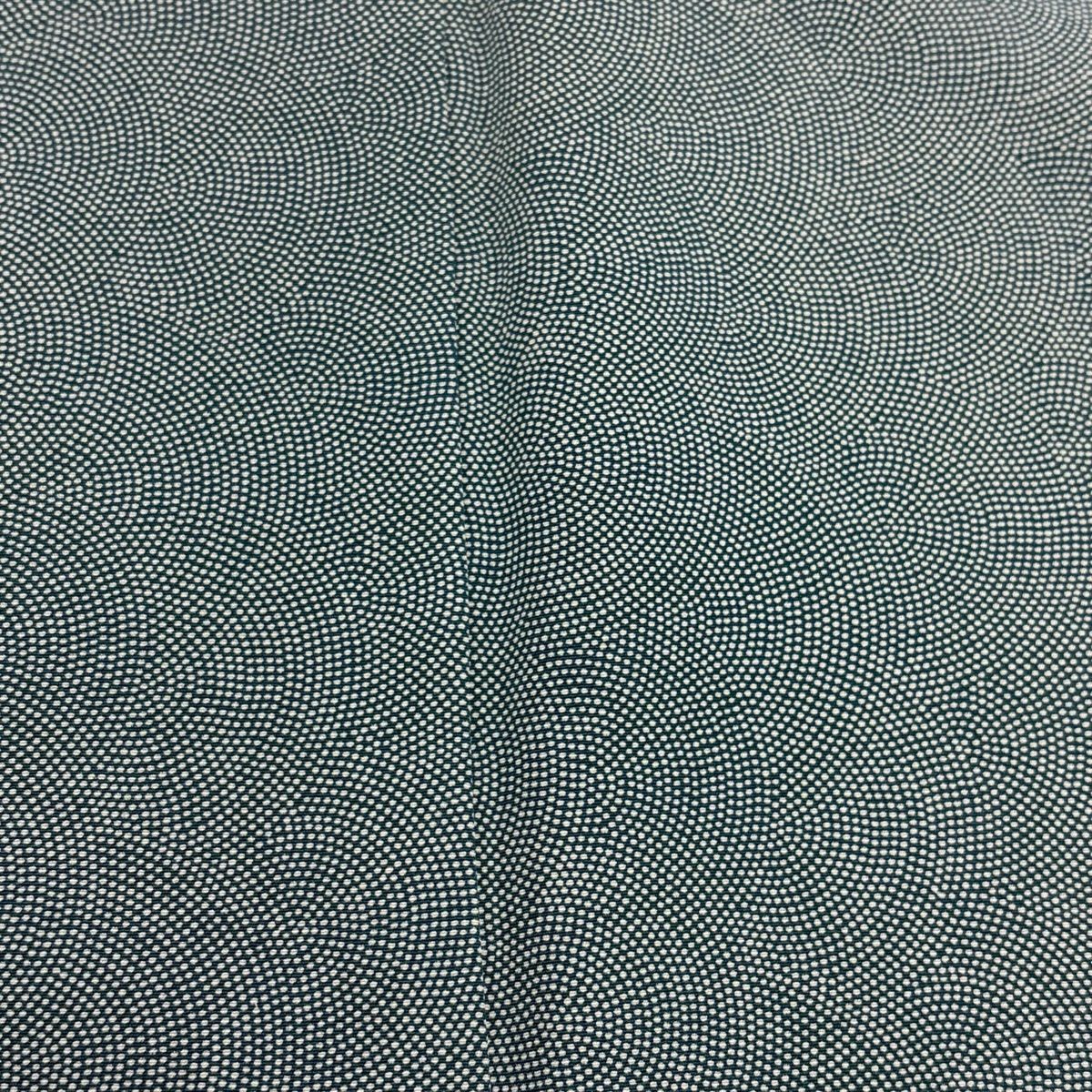 美品】 江戸小紋 身丈160.5cm 裄丈64cm M 袷 鮫文 青緑 正絹 名品 一つ