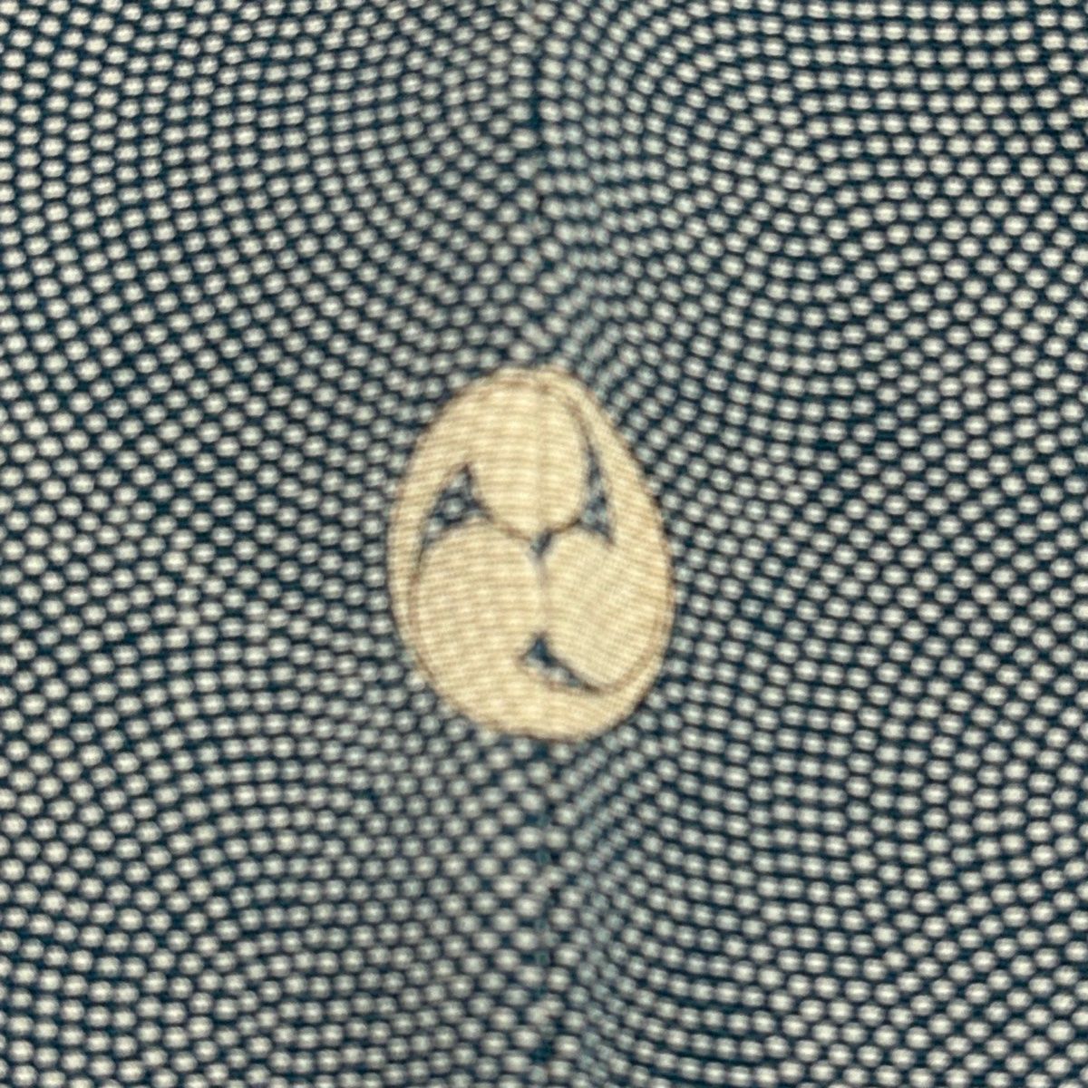 美品】 江戸小紋 身丈160.5cm 裄丈64cm M 袷 鮫文 青緑 正絹 名品 一つ