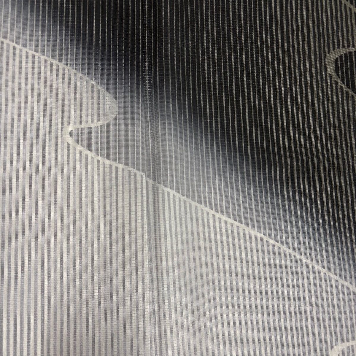  付下げ 身丈166 cm 裄丈66 5 M 紗絽袷 縦縞 霞 ぼかし 黒 正絹 訪問着 付け下げ 着物
