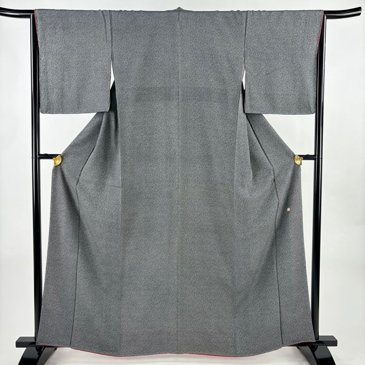 江戸小紋 身丈162cm 裄丈66cm M 袷 小林茂徳 落款 幾何学 黒 正絹 名品