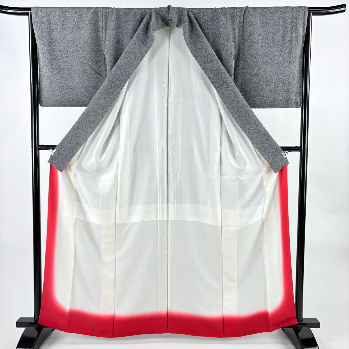 江戸小紋 身丈162cm 裄丈66cm M 袷 小林茂徳 落款 幾何学 黒 正絹 名品