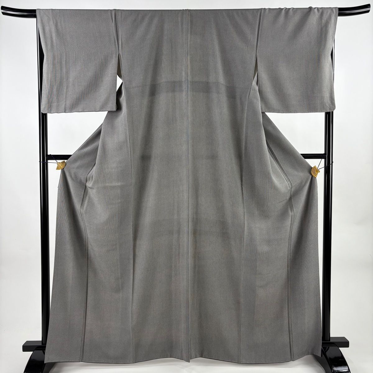 サリー◆新古品◆万筋模様◆袷◆正絹◆江戸小紋 江戸小紋 身丈164cm 裄丈68cm L 袷 砂川健一 落款 万筋 灰色 正絹 名品