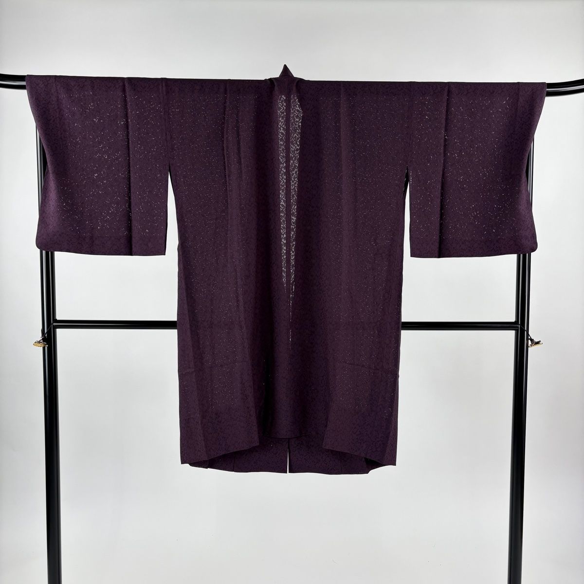 道中着 身丈103 cm 裄丈71 L 和装コート 草花 紫 正絹