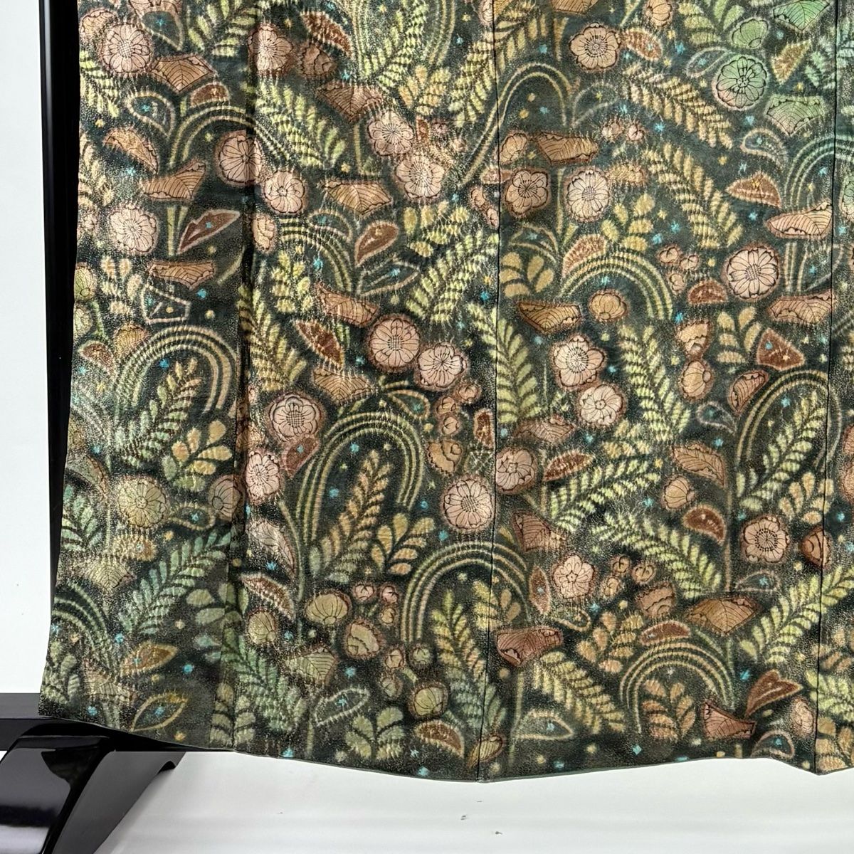 訪問着 身丈162 5 cm 裄丈63 S 袷 落款 辻が花 金通し 深緑 正絹