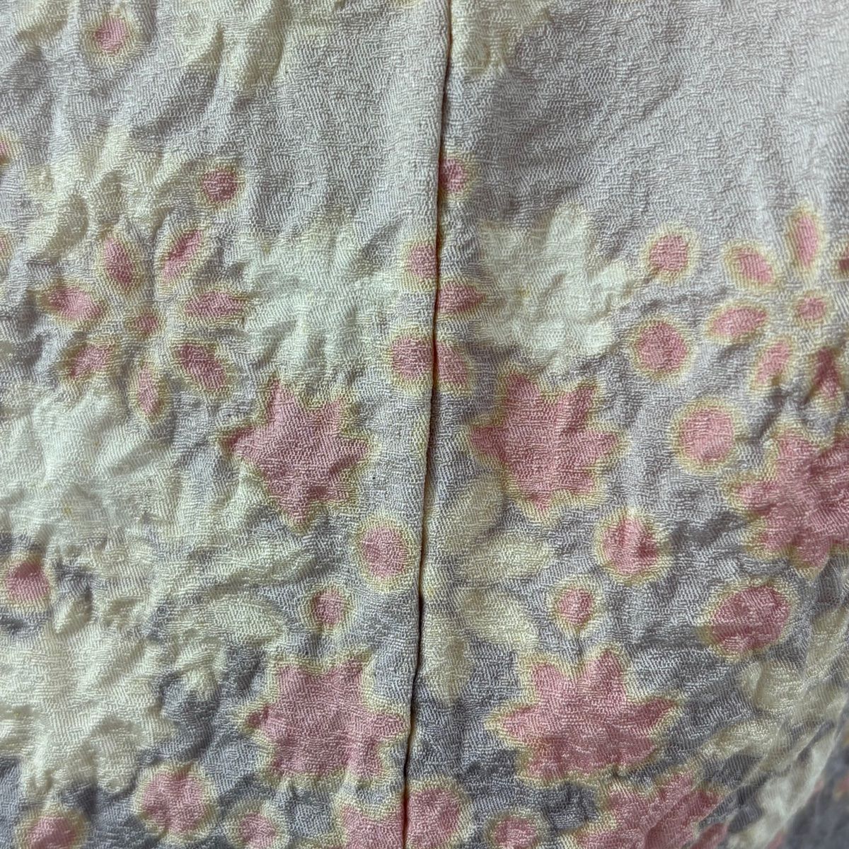  訪問着 身丈160 5 cm 裄丈65 M 袷 滝泰 落款 草花 絞り 刺繍 薄ピンク 正絹 訪問着 付け下げ 着物