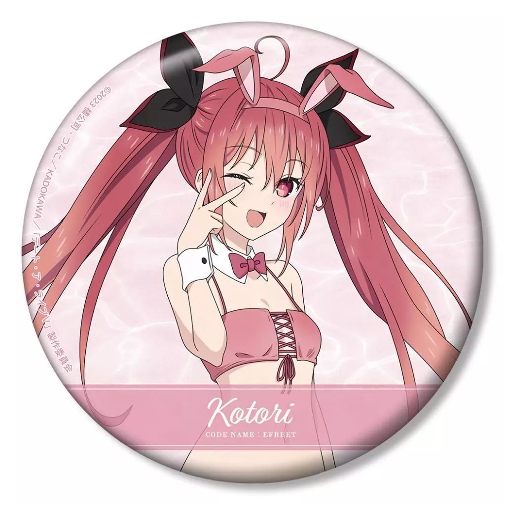 中古】バッジ・ビンズ 五河琴里(水着バニーver.) 描き下ろし 100mm缶