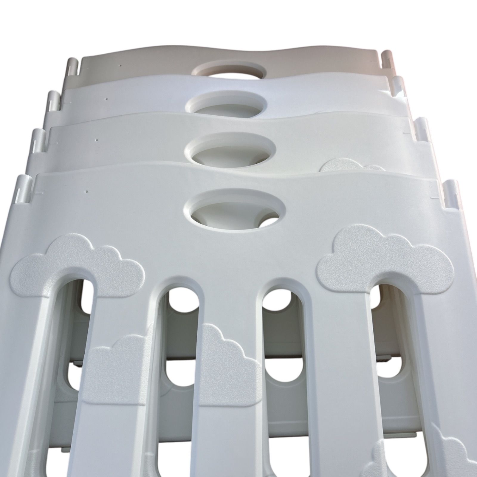 たためるベビーサークル ホワイト-グレー