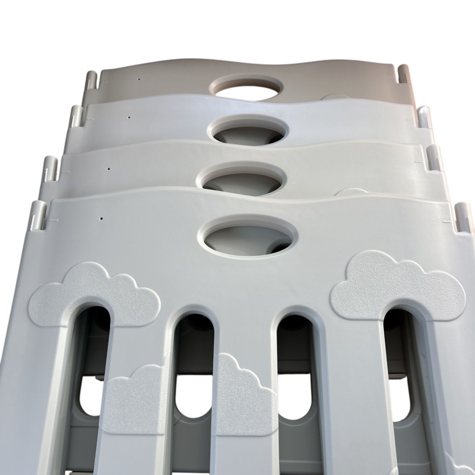  スマートエンジェル たためるベビーサークル ホワイト-グレー ゲート ベビーサークル ベビー用セーフティグッズ