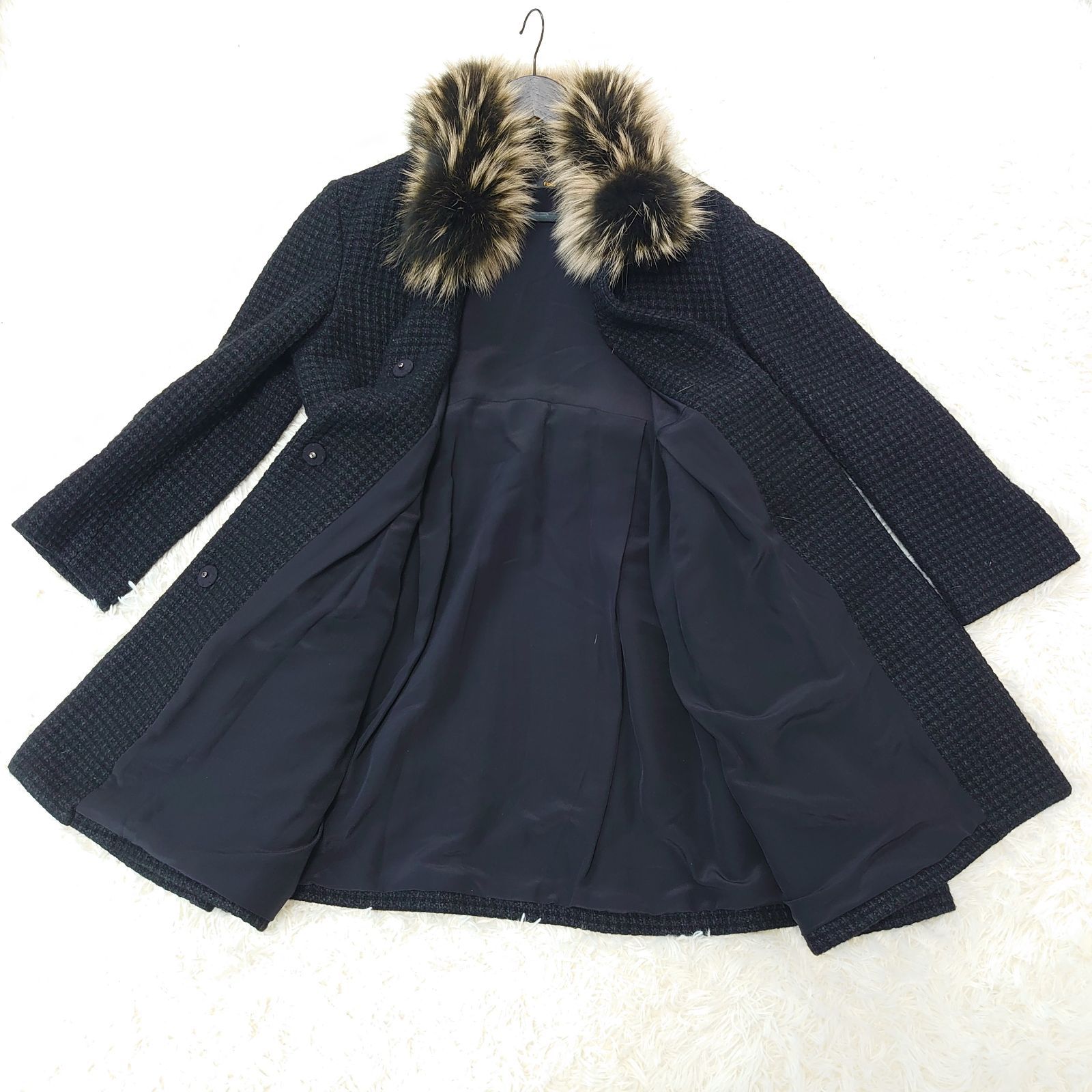 美品！ FENDI フェンディ 44 ファー付きコート コート 定価28万 超豪華