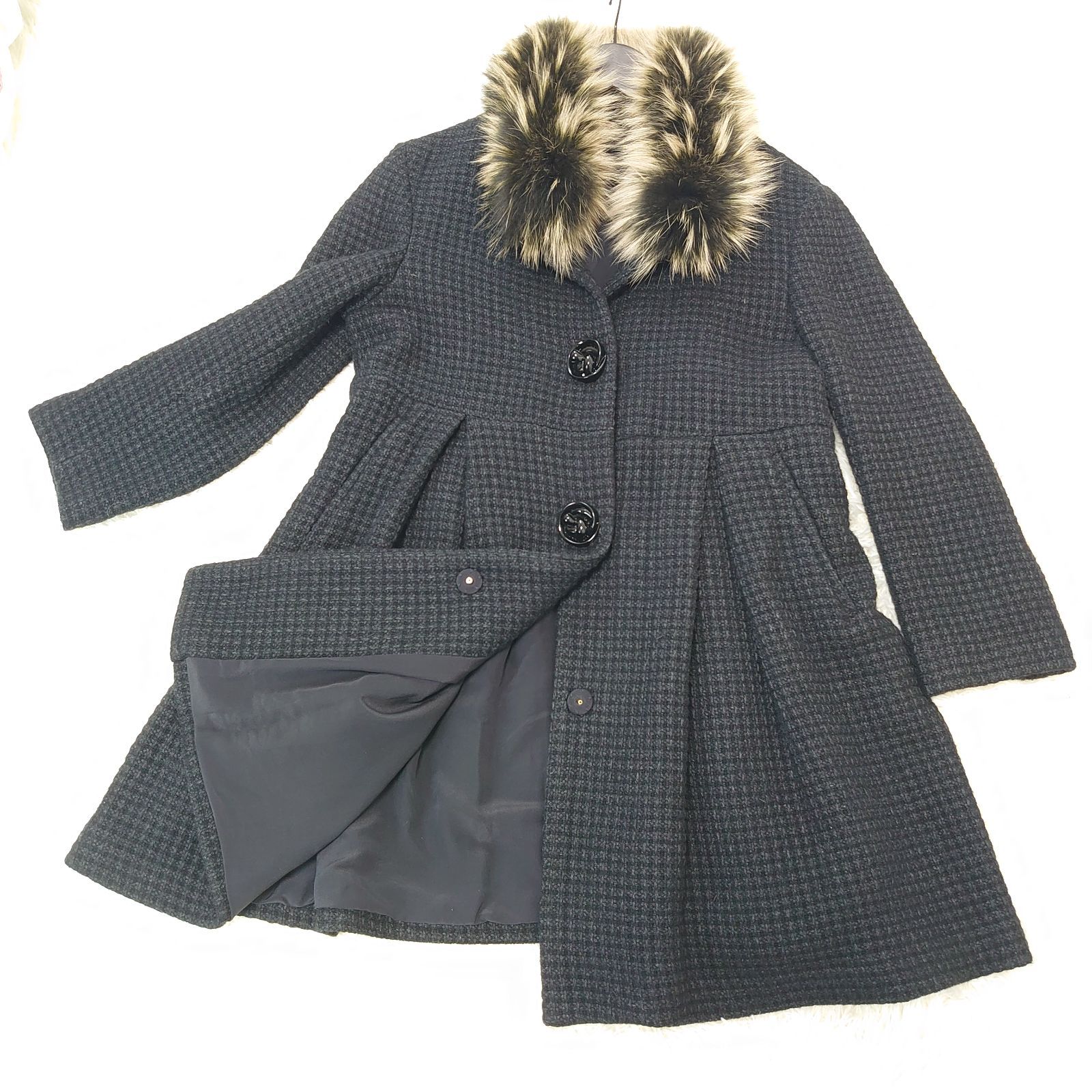 美品！ FENDI フェンディ 44 ファー付きコート コート 定価28万 超豪華