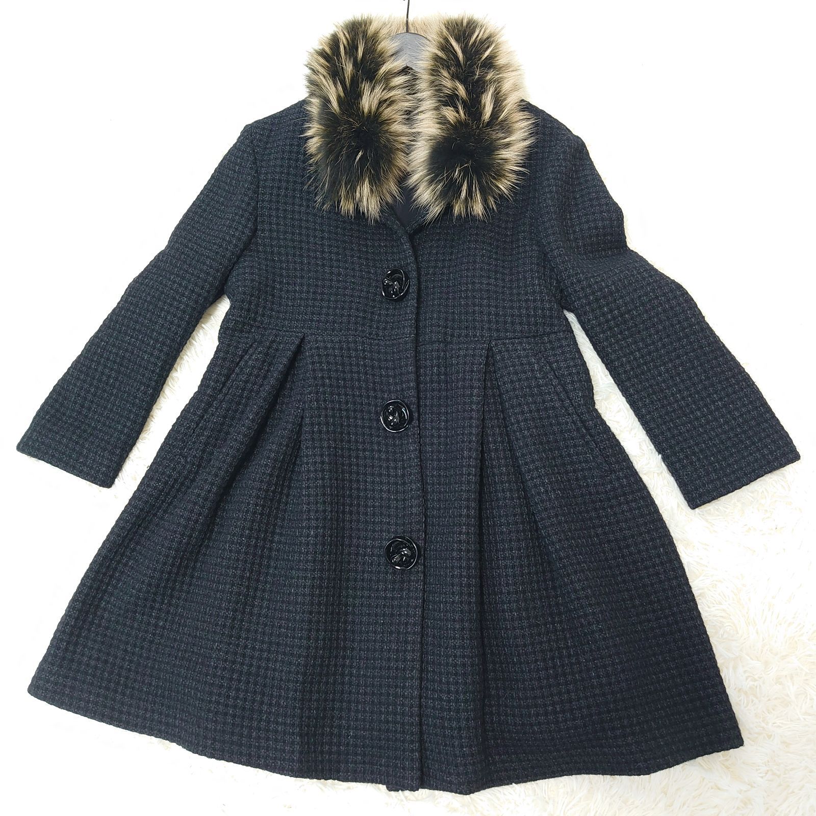 美品！ FENDI フェンディ 44 ファー付きコート コート 定価28万 超豪華