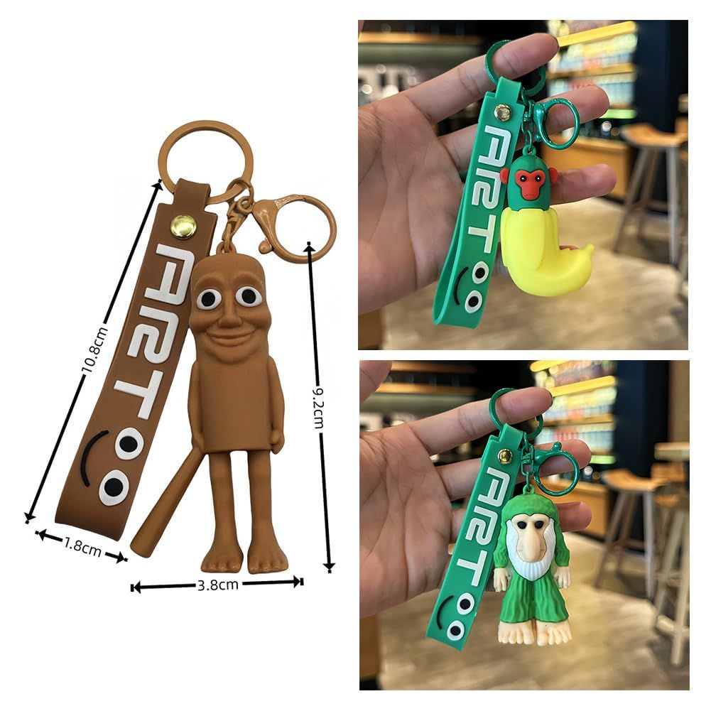 Mrsderi] 8個入り イタリアンブレインロット キーホルダー 3D立体 新