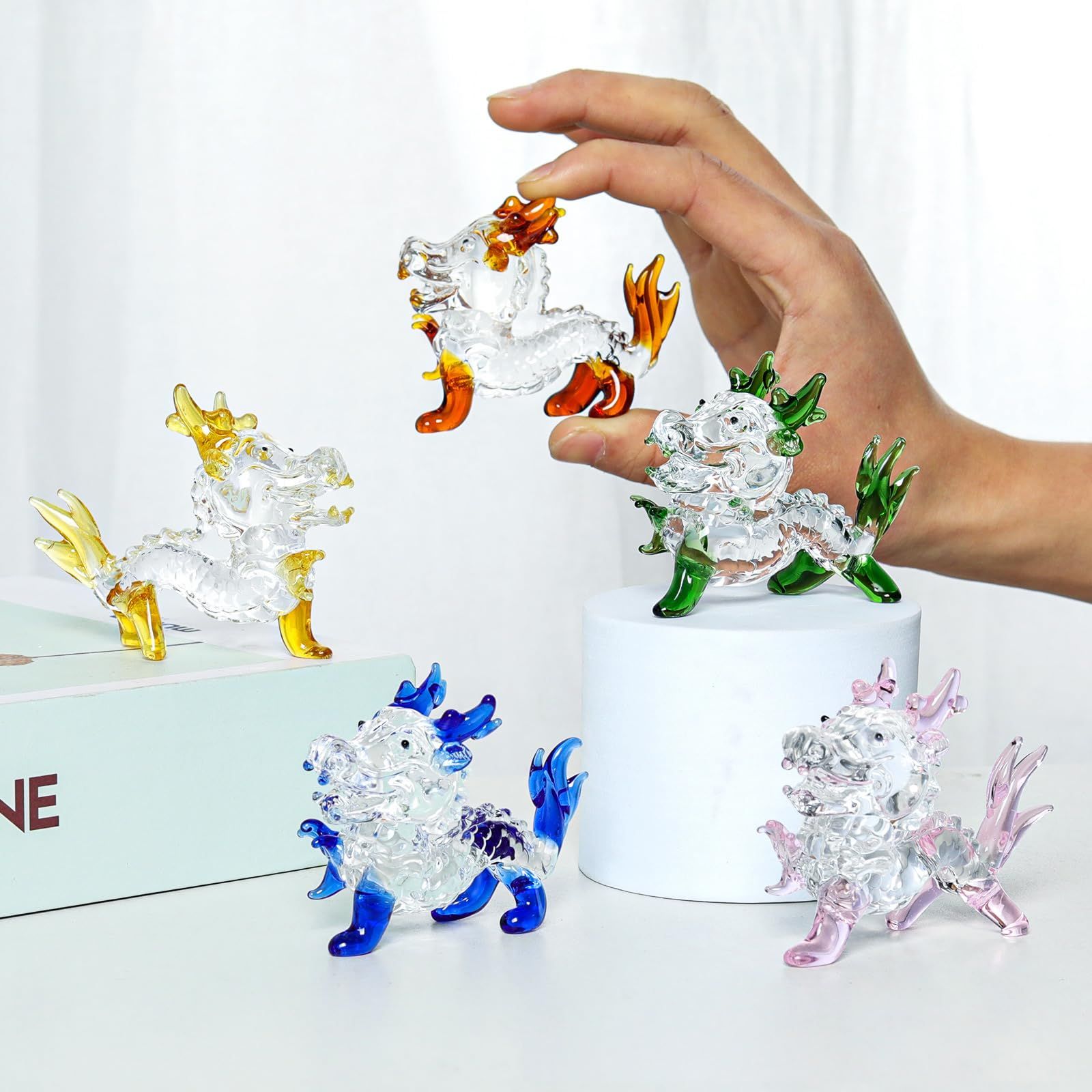 龍 置物 クリスタル 龍の置物 竜 オブジェ ガラス細工 龍神様 龍の